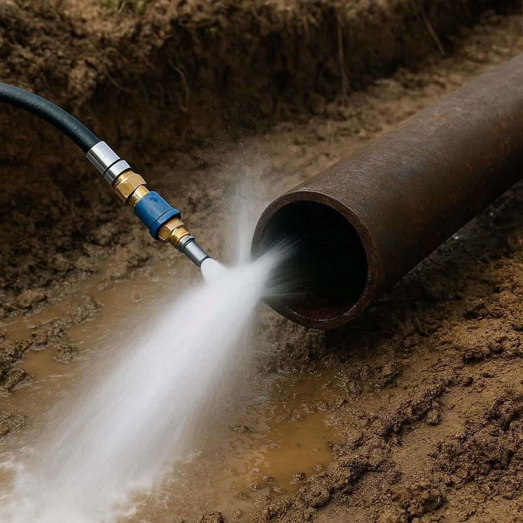Гидродинамическая прочистка водопроводных труб в Овсище, Сланцевский район
