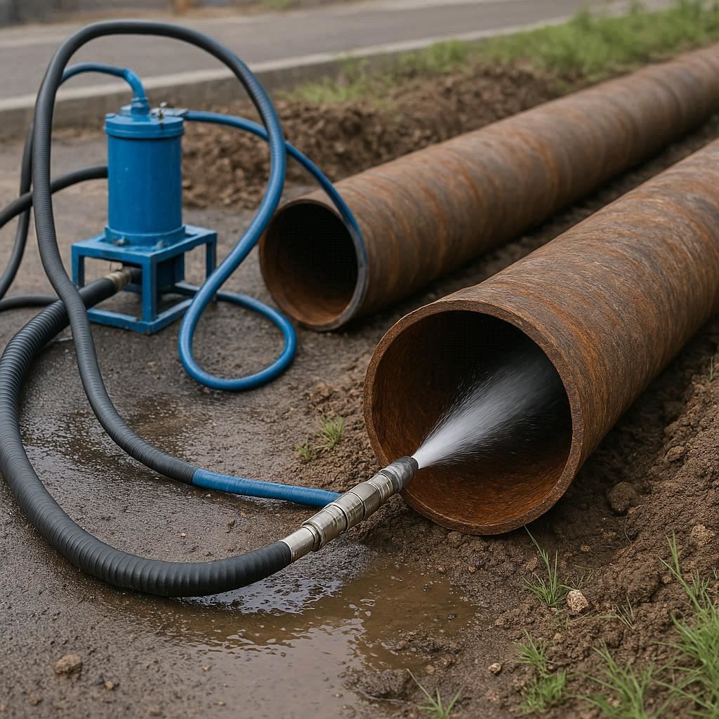 Гидродинамическая прочистка водопроводных труб в Овсище, Сланцевский район