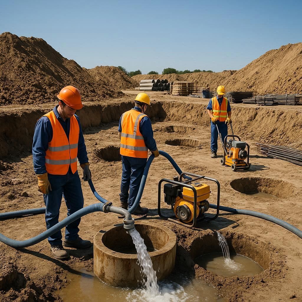 Глубинное водопонижение скважинами в Сланцах