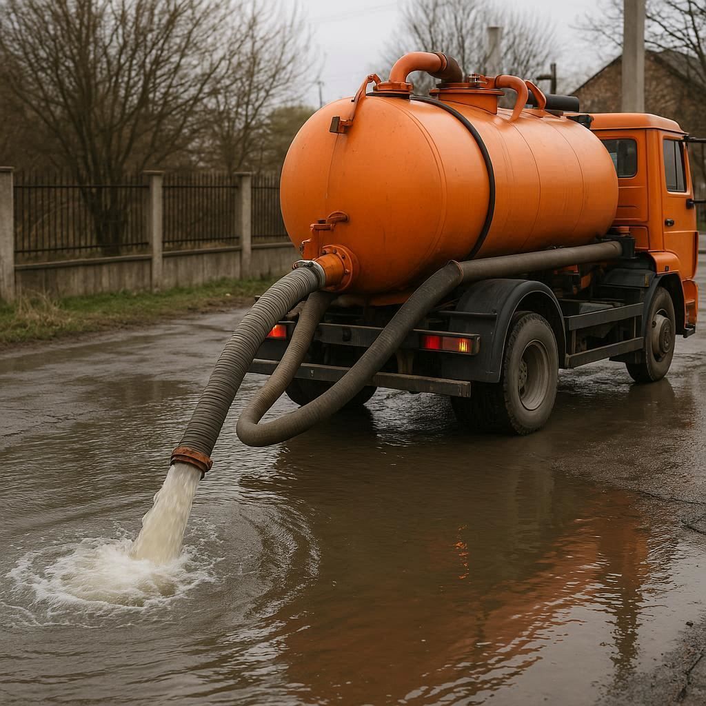 Откачка воды в Сланцах