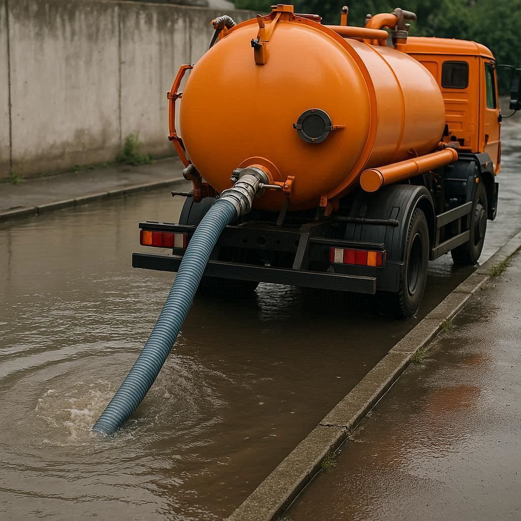 Откачка воды в Сланцах